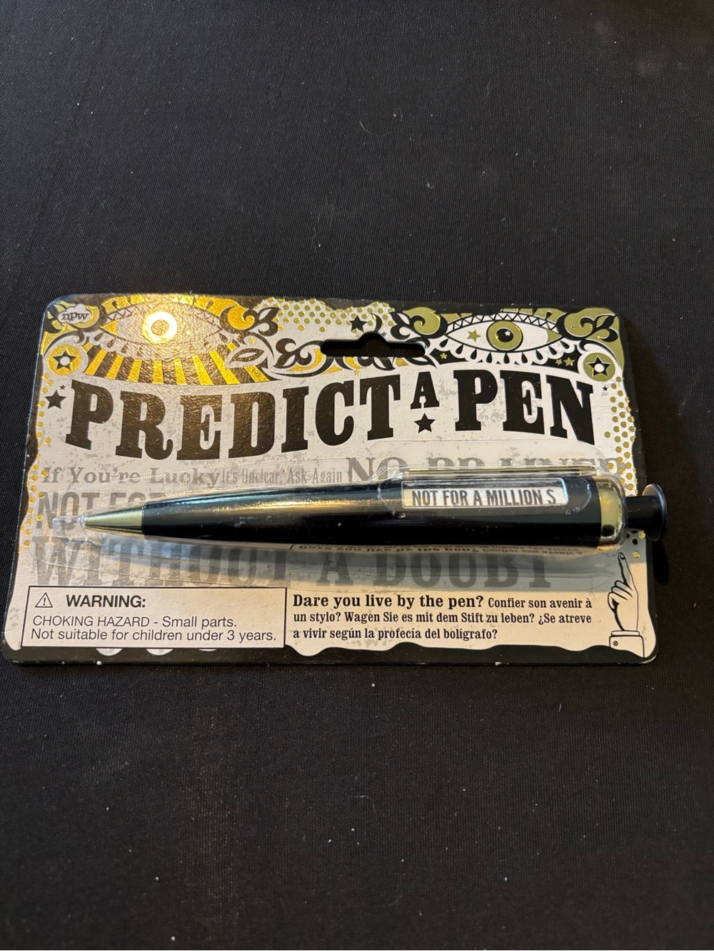 (MW52)Predict A Pen "Not For A Million$" Novelty Pen - Black & Silver